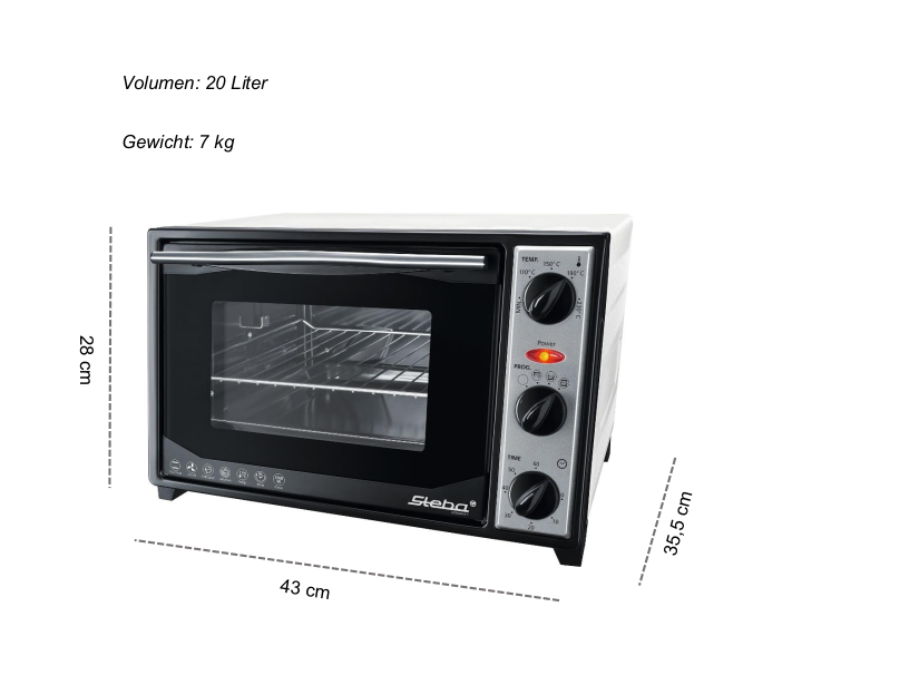 Steba KB 27 U.2 Backofen – Kompakter Einbaubackofen mit vielseitigen Garmethoden für die moderne Küche 5