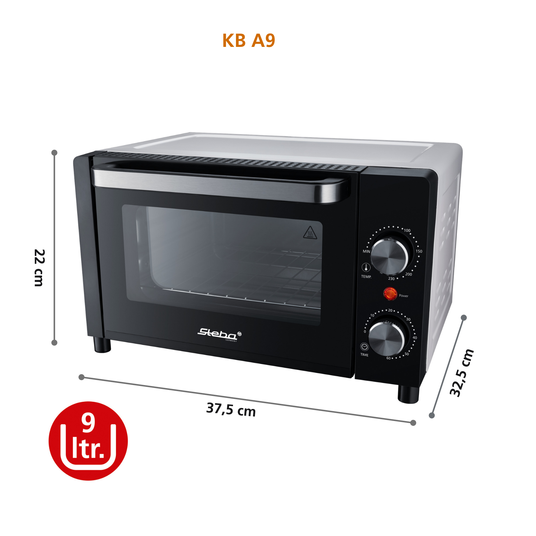 Steba KB A9 Mini Backofen – Kompakter Tisch-Ofen zum Backen, Grillen & Toasten 10