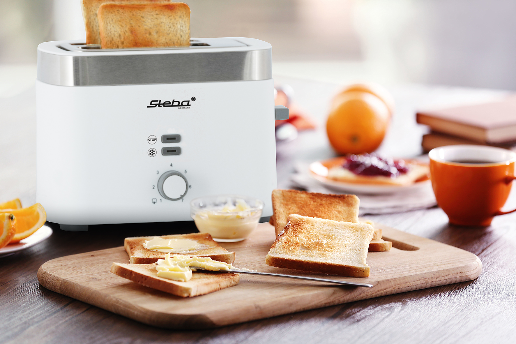 Steba TO 10 Toaster Bianco – Kompakter Langschlitz-Toaster in elegantem Weiß für perfektes Toasten 6