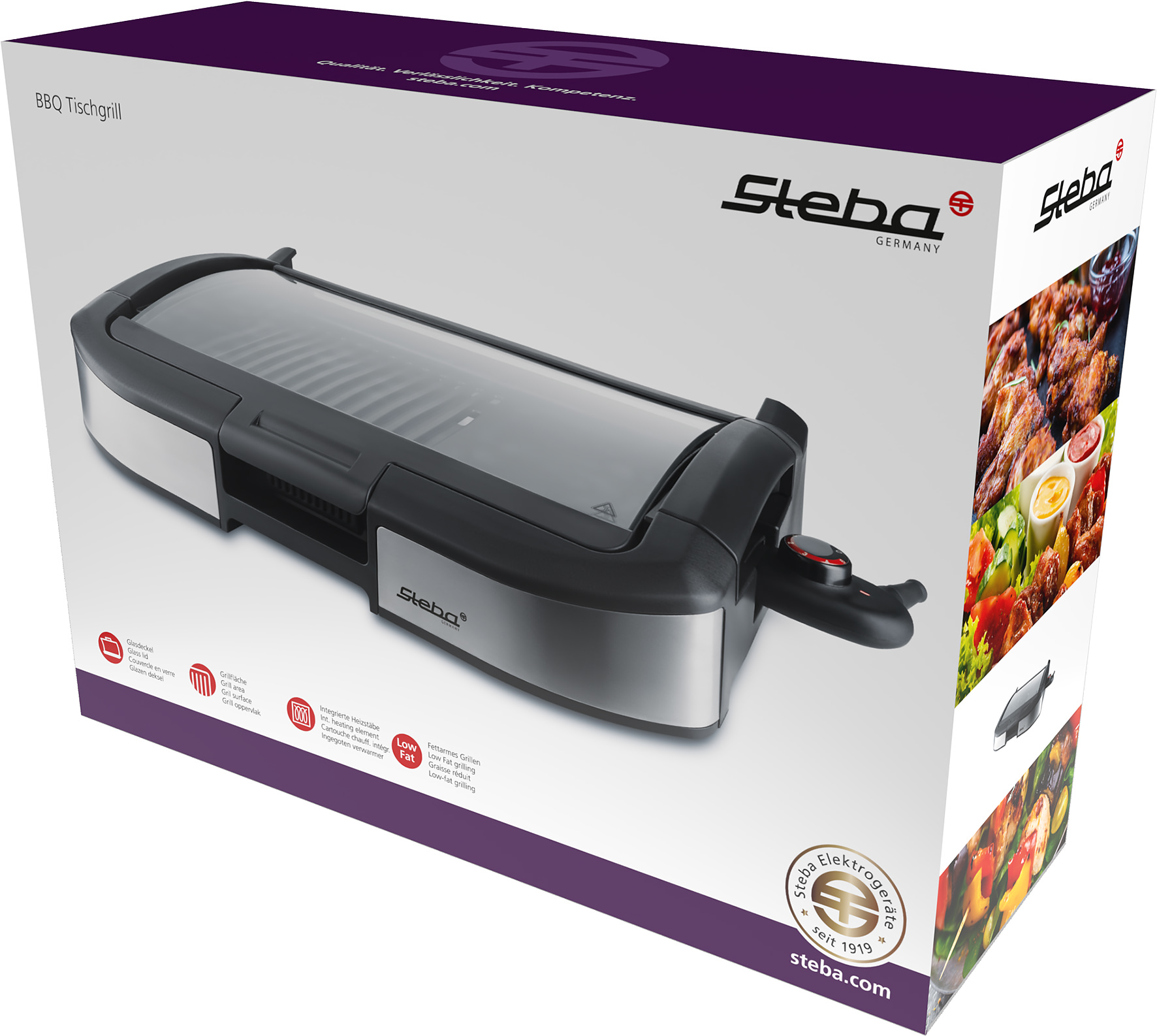 Steba VG 195 BBQ-Grill mit Glasdeckel – Elektrischer Tischgrill für perfektes Grillvergnügen zuhause 6