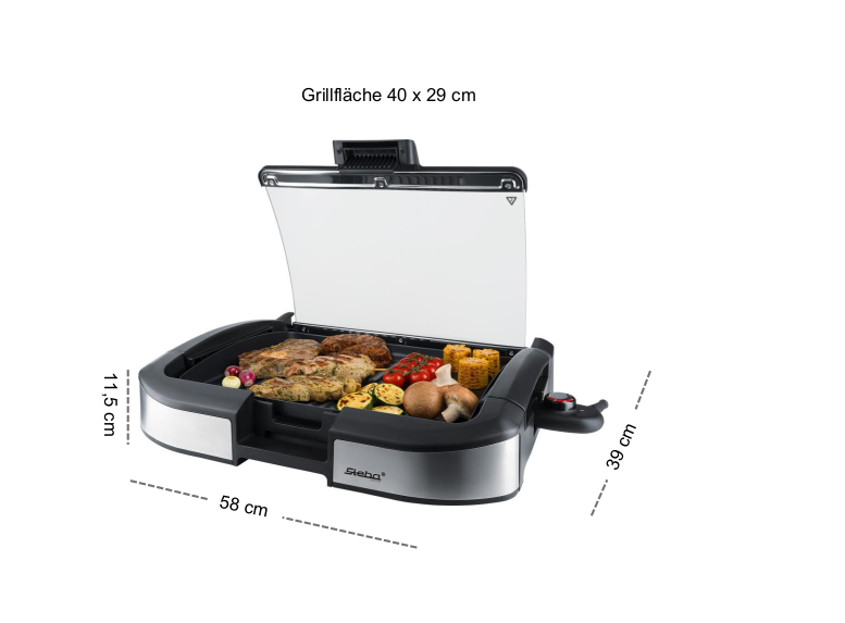 Steba VG 195 BBQ-Grill mit Glasdeckel – Elektrischer Tischgrill für perfektes Grillvergnügen zuhause 9