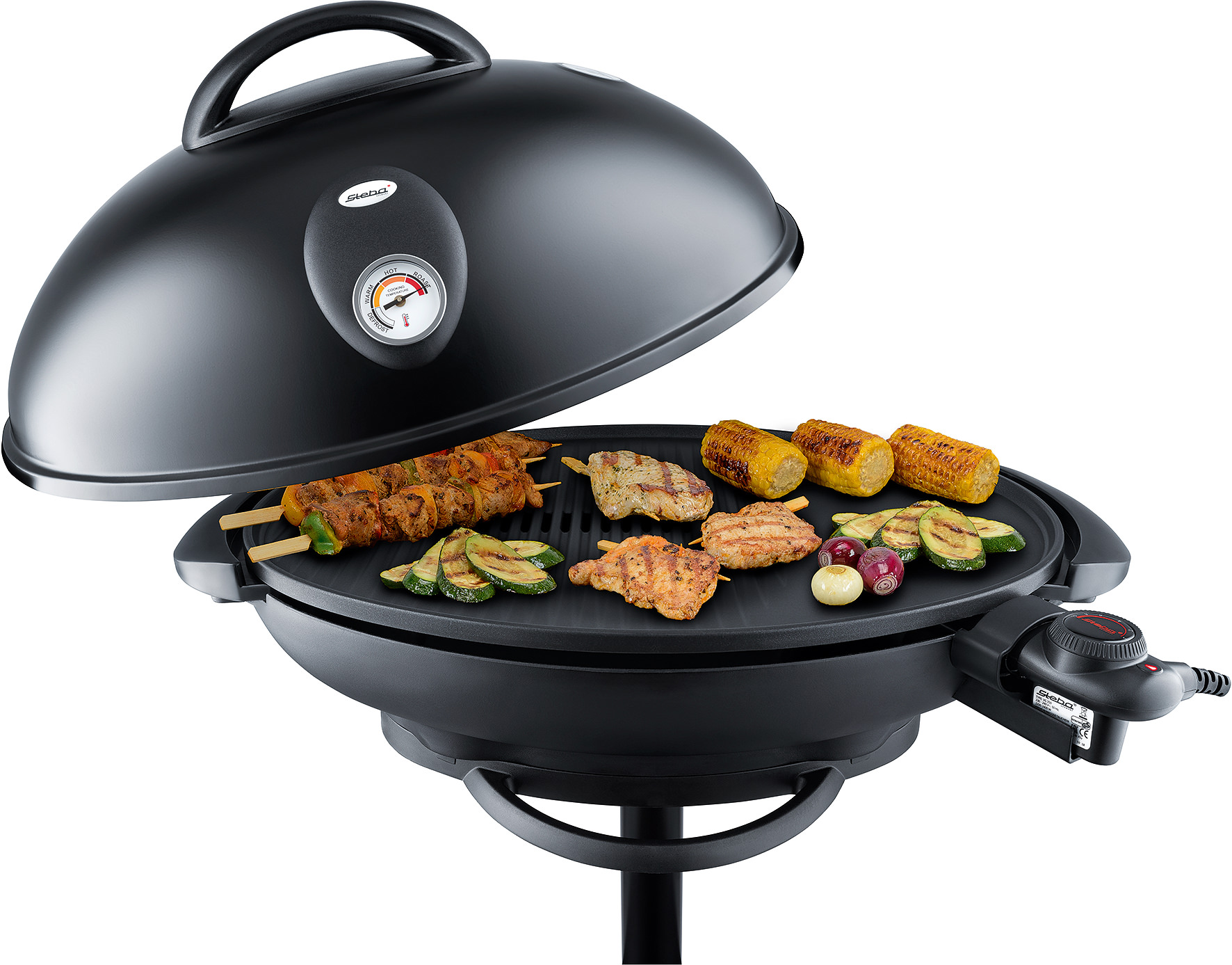 Steba VG 350 BBQ-Grill mit Haube – Elektrischer Standgrill für perfektes Grillerlebnis drinnen & draußen 2