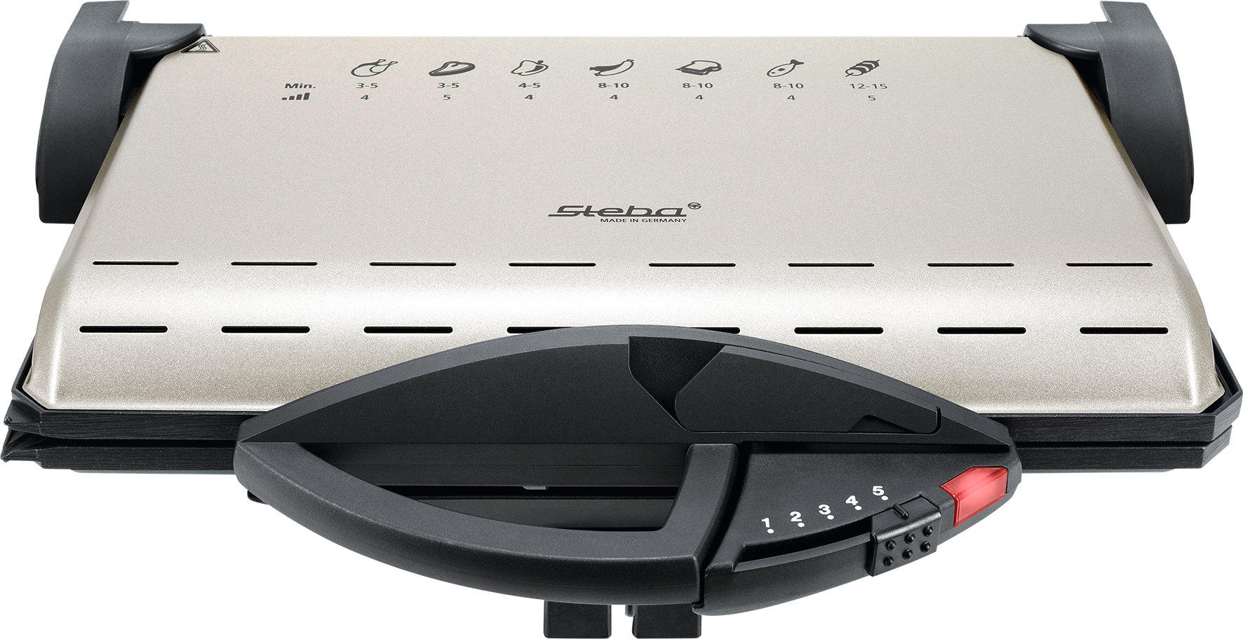 Steba PG 4.4 CHA Kontaktgrill – Elektrischer Tischgrill mit antihaftbeschichteten Grillplatten
