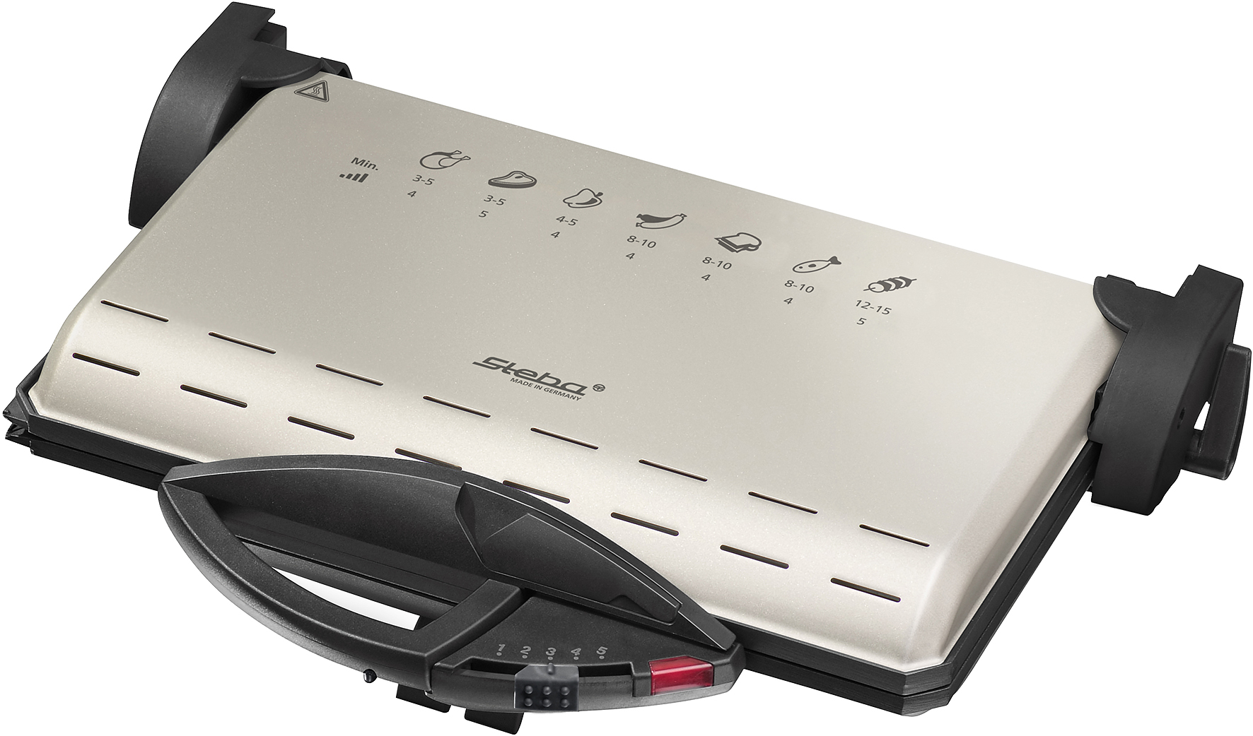 Steba PG 4.4 CHA Kontaktgrill – Elektrischer Tischgrill mit antihaftbeschichteten Grillplatten 4