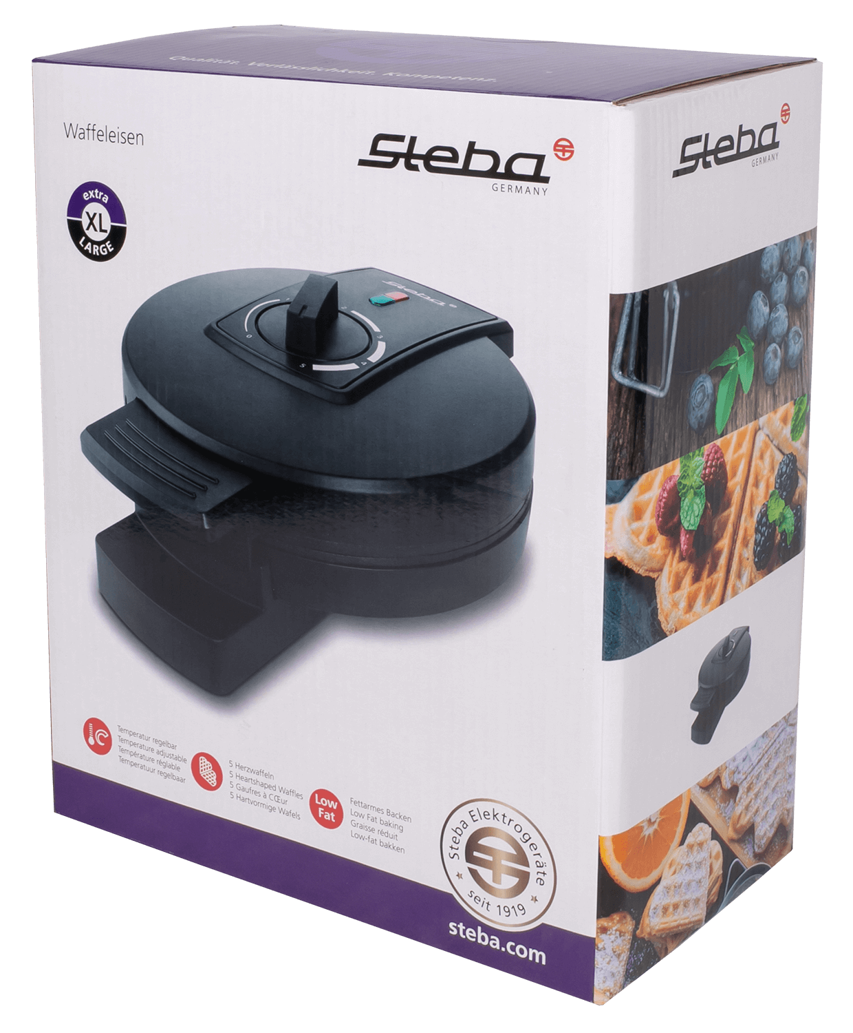Steba WE 3 XL Waffeleisen – Großes Backeisen für knusprige Waffeln | Antihaftbeschichtung | XL-Format 10