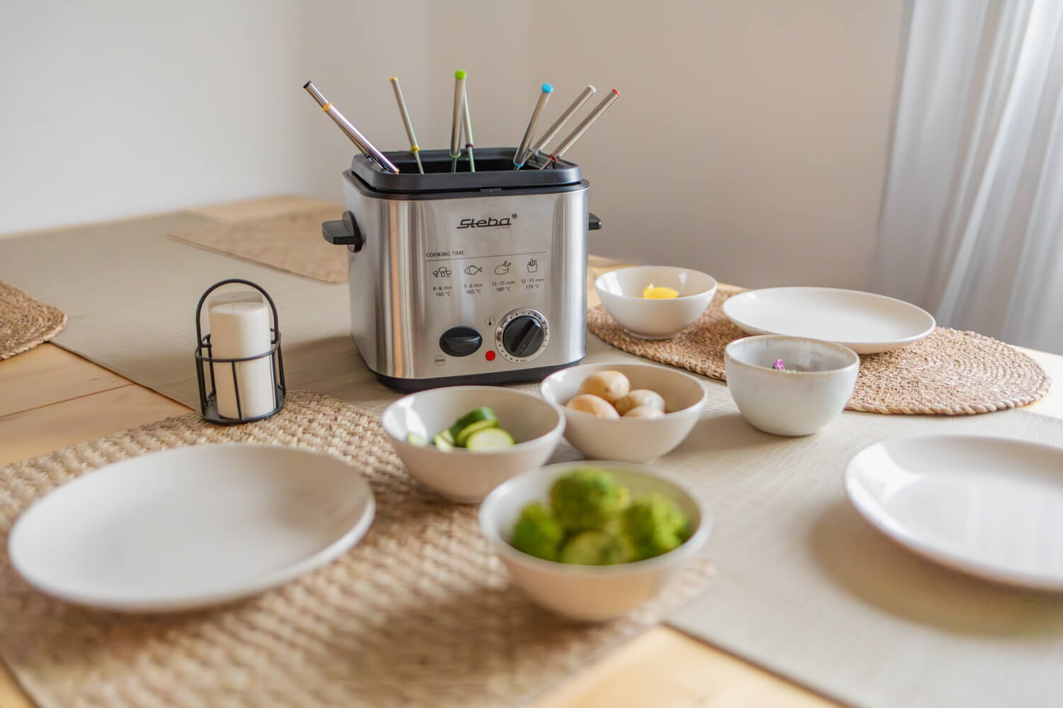 Steba DF 95 Mini-Fritteuse mit Fondue-Set – Kompaktes 2-in-1 Küchengerät für Frittieren & Fondue 2