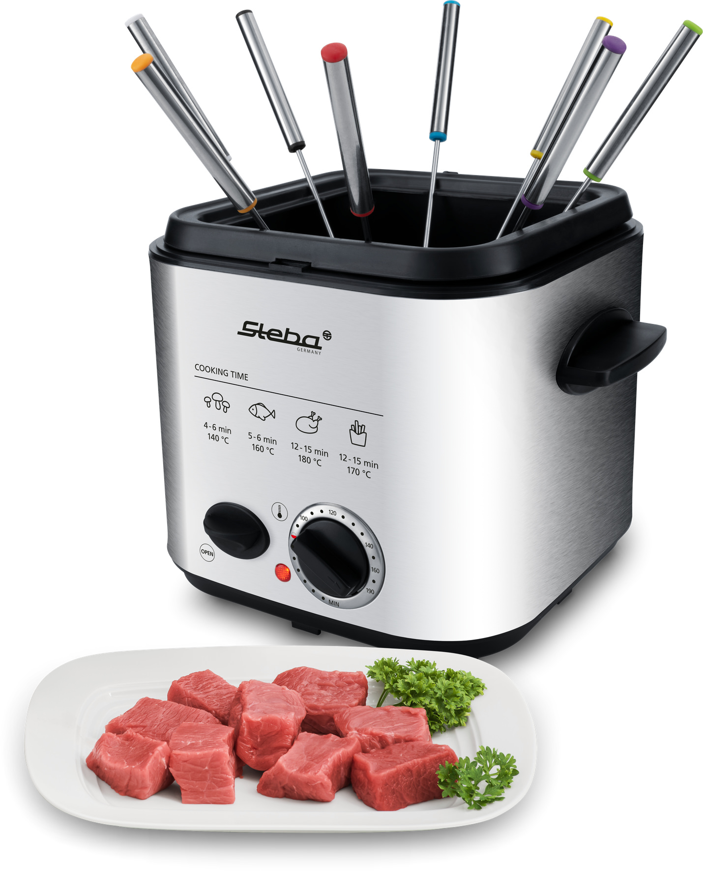 Steba DF 95 Mini-Fritteuse mit Fondue-Set – Kompaktes 2-in-1 Küchengerät für Frittieren & Fondue 5