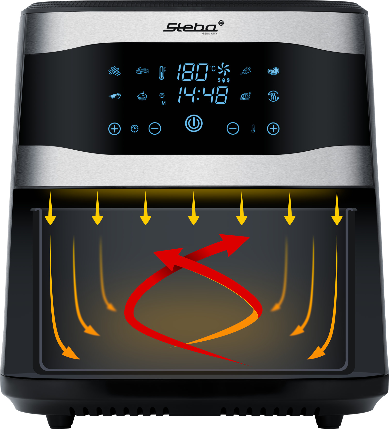Steba HF 8000 Family Heißluftfritteuse – Gesundes Frittieren für die ganze Familie | Großes Fassungsvermögen 9