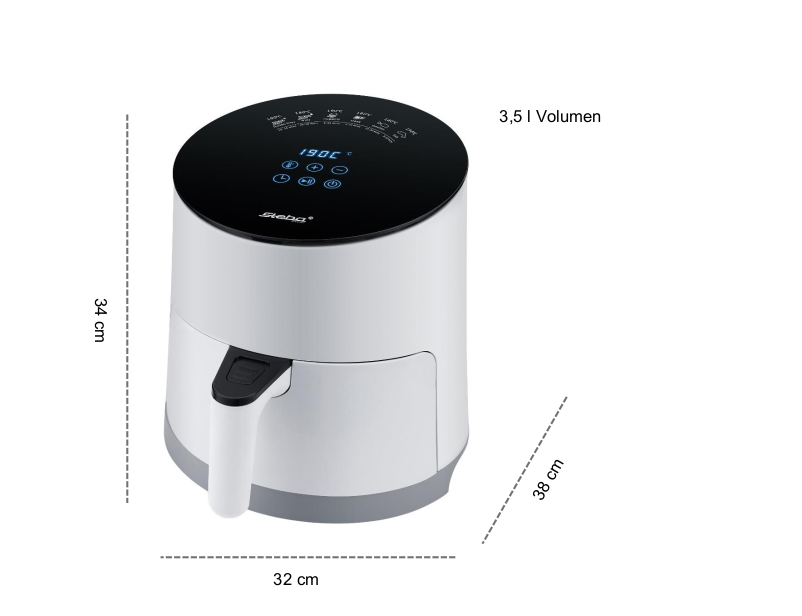 Steba HF 1000 Heißluftfritteuse – Gesund & Knusprig Frittieren ohne Öl, XXL Kapazität 8