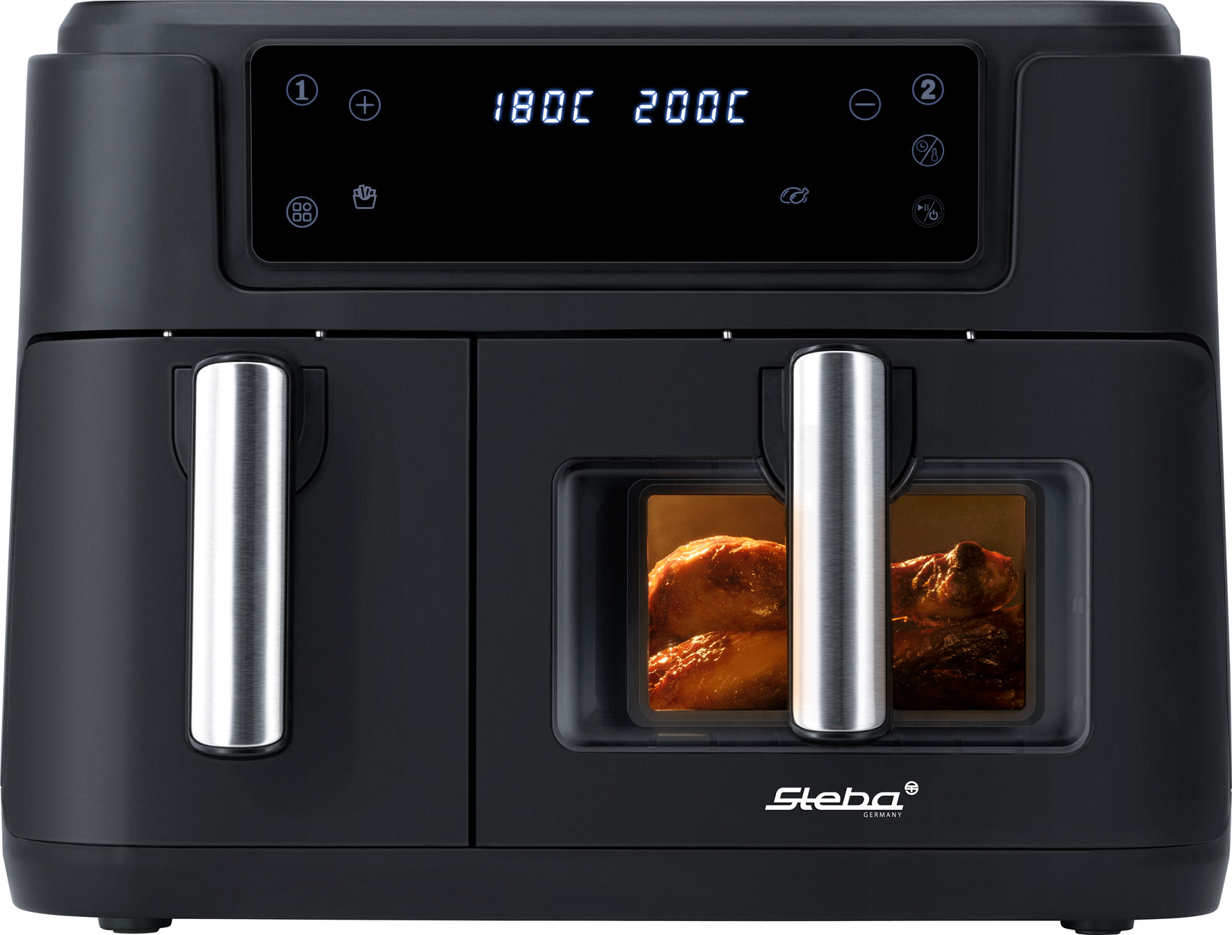 Steba HF 9500 DUO Heißluftfritteuse – Doppelkammer-Fritteuse für fettarmes & knuspriges Kochen 5