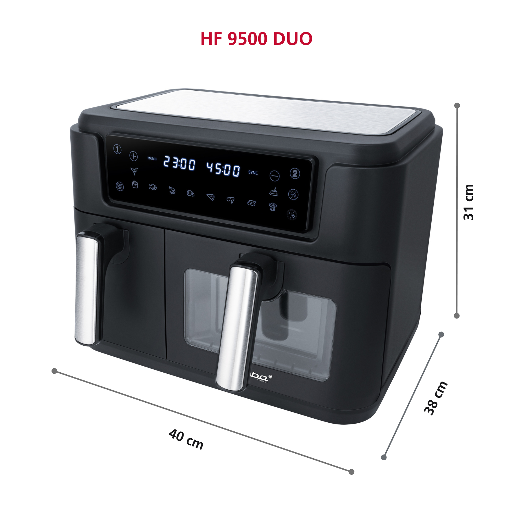Steba HF 9500 DUO Heißluftfritteuse – Doppelkammer-Fritteuse für fettarmes & knuspriges Kochen 10