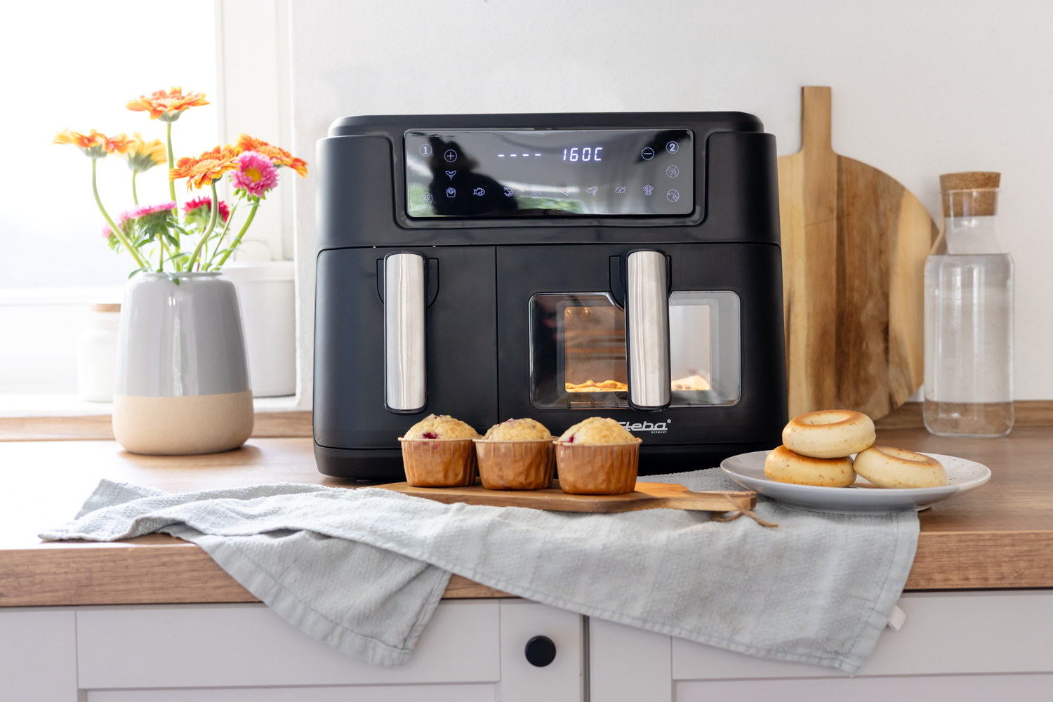 Steba HF 9500 DUO Heißluftfritteuse – Doppelkammer-Fritteuse für fettarmes & knuspriges Kochen 18