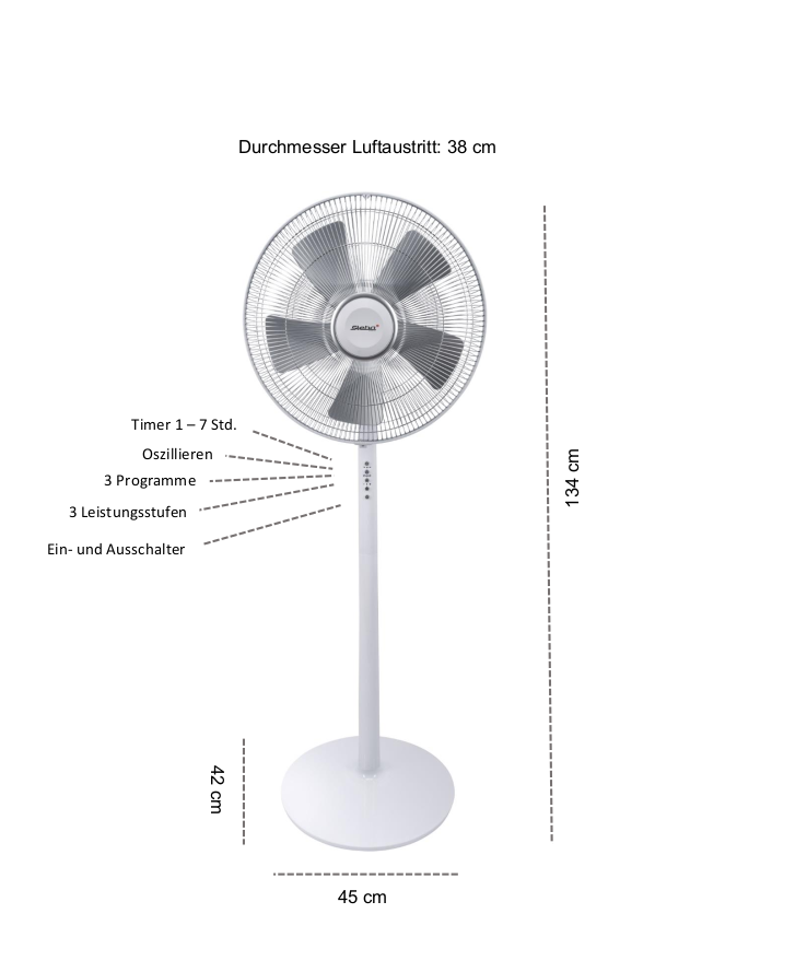 Steba VT 5 Ventilator – Leiser Tischventilator für effektive Kühlung 8
