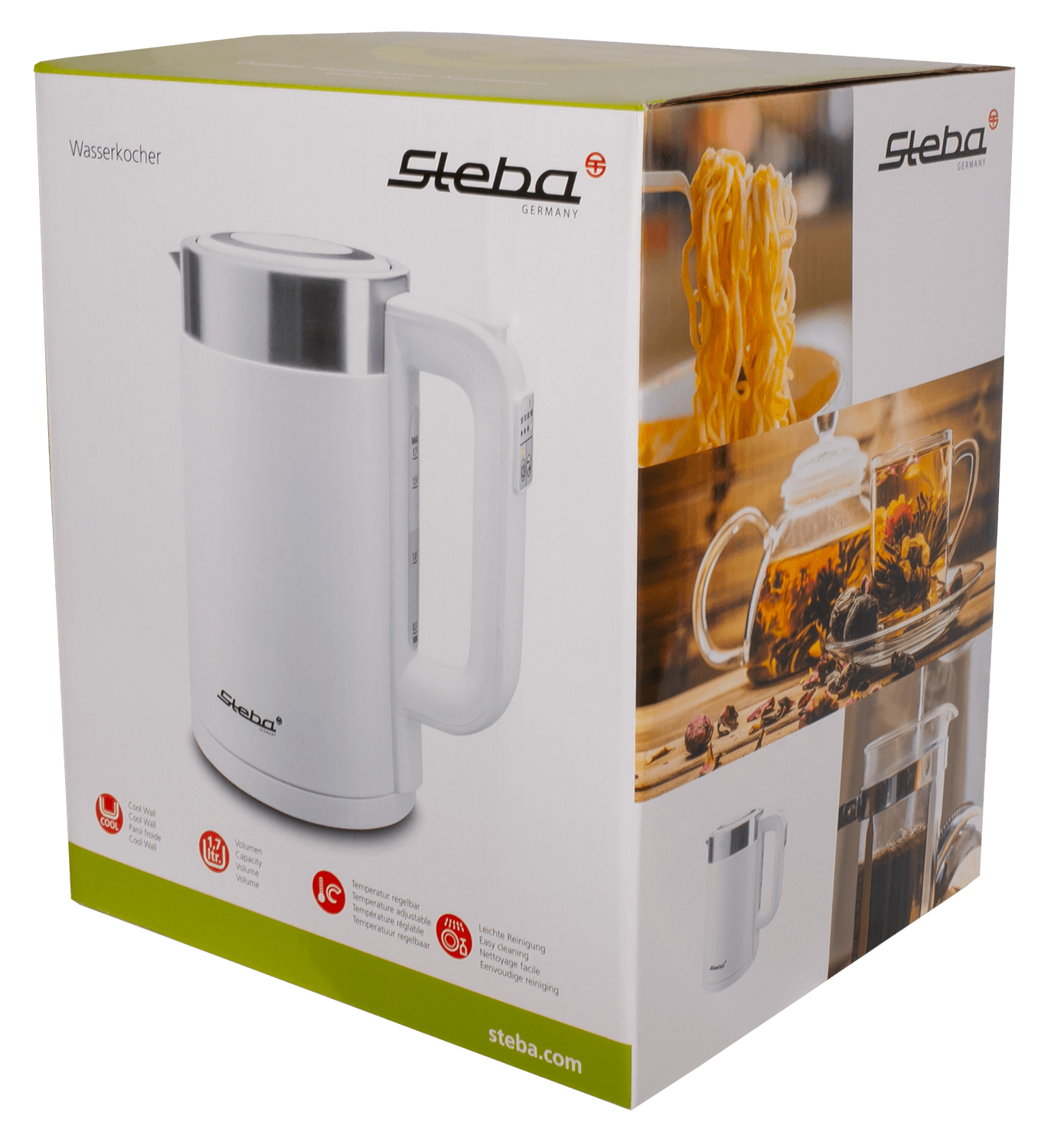 Steba WK 11 Wasserkocher Bianco | Schnellkochfunktion, kabelloser Betrieb, elegantes Design 2