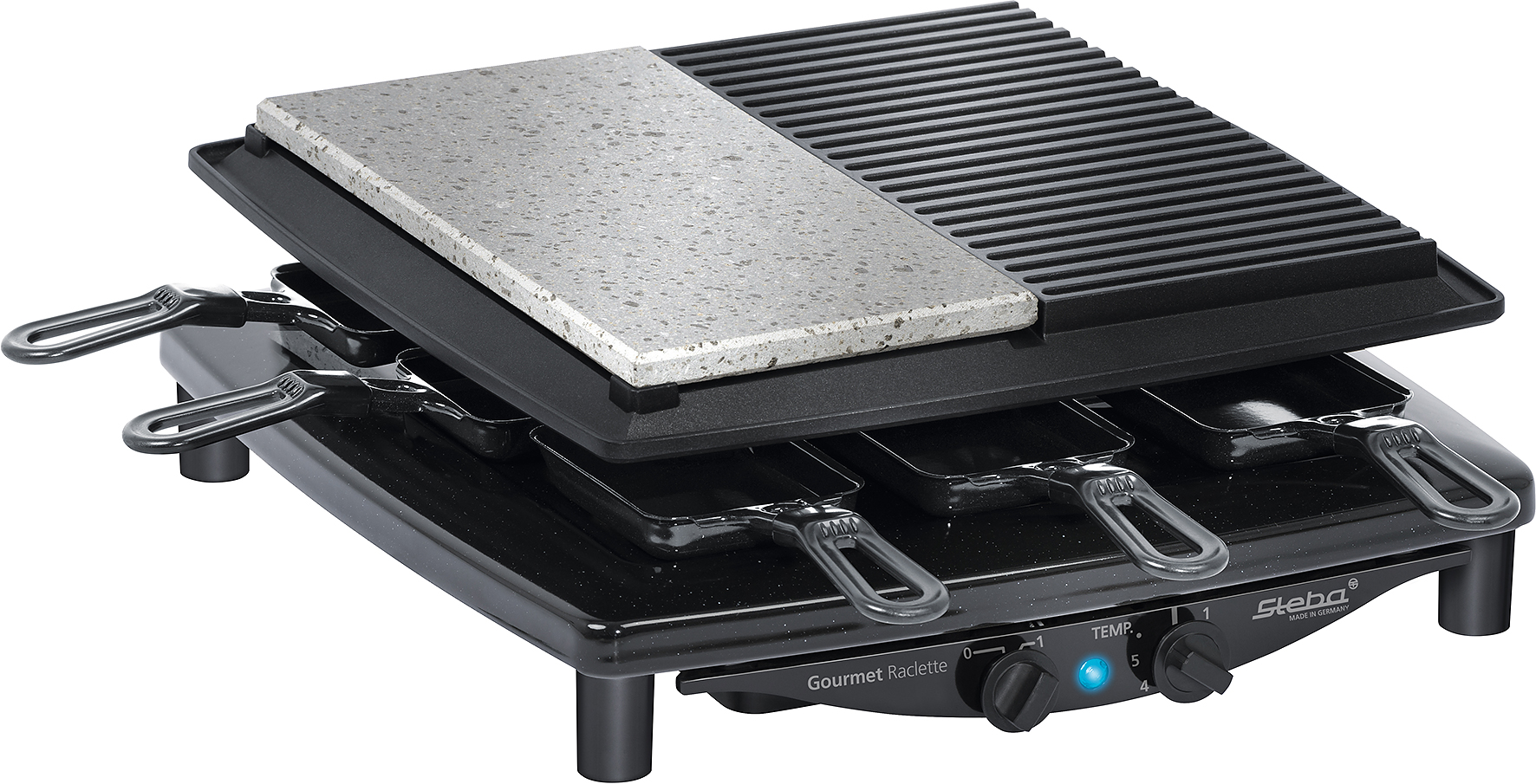Steba RC 4 Plus Raclette-Grill für gesellige Runden – elektrischer Tischgrill mit Pfännchen 3