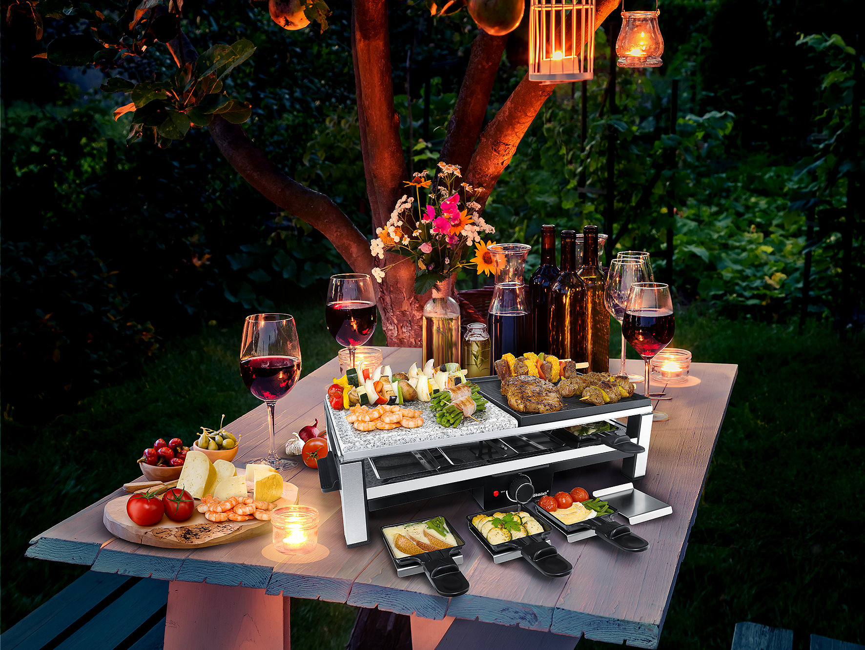 Steba RC 108 Multi Raclette für 8 Personen – Tischgrill mit Raclette-Pfännchen & Grillplatte 2