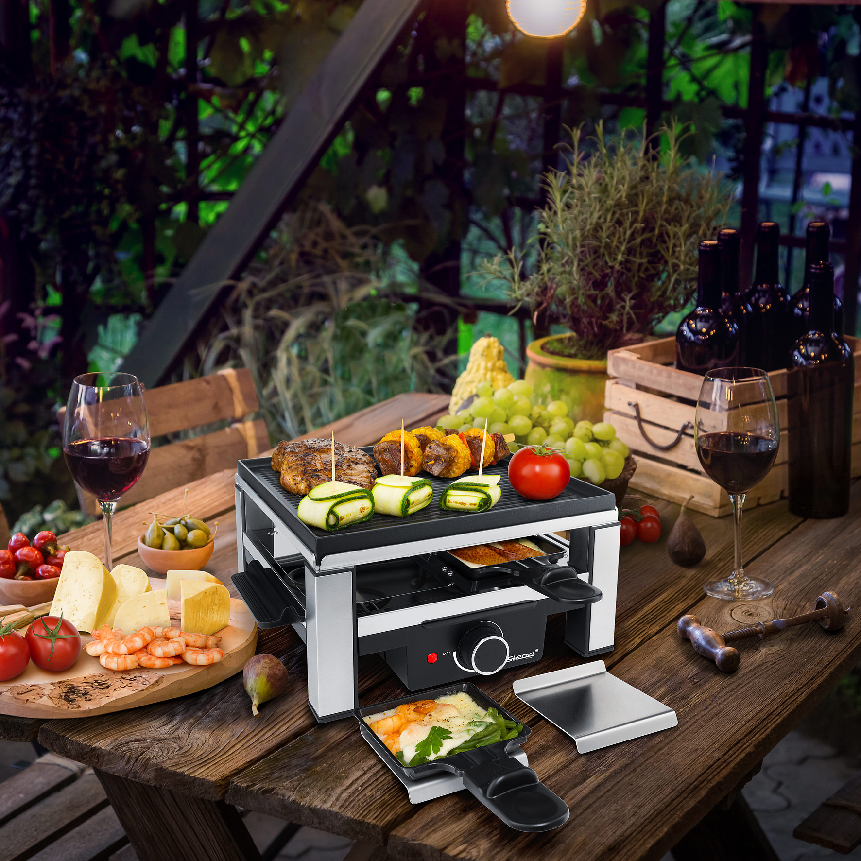 Steba RC 104 Raclette-Grill für 4 Personen – Gusseisen-Tischgrill mit Pfännchen & Antihaftbeschichtung 4
