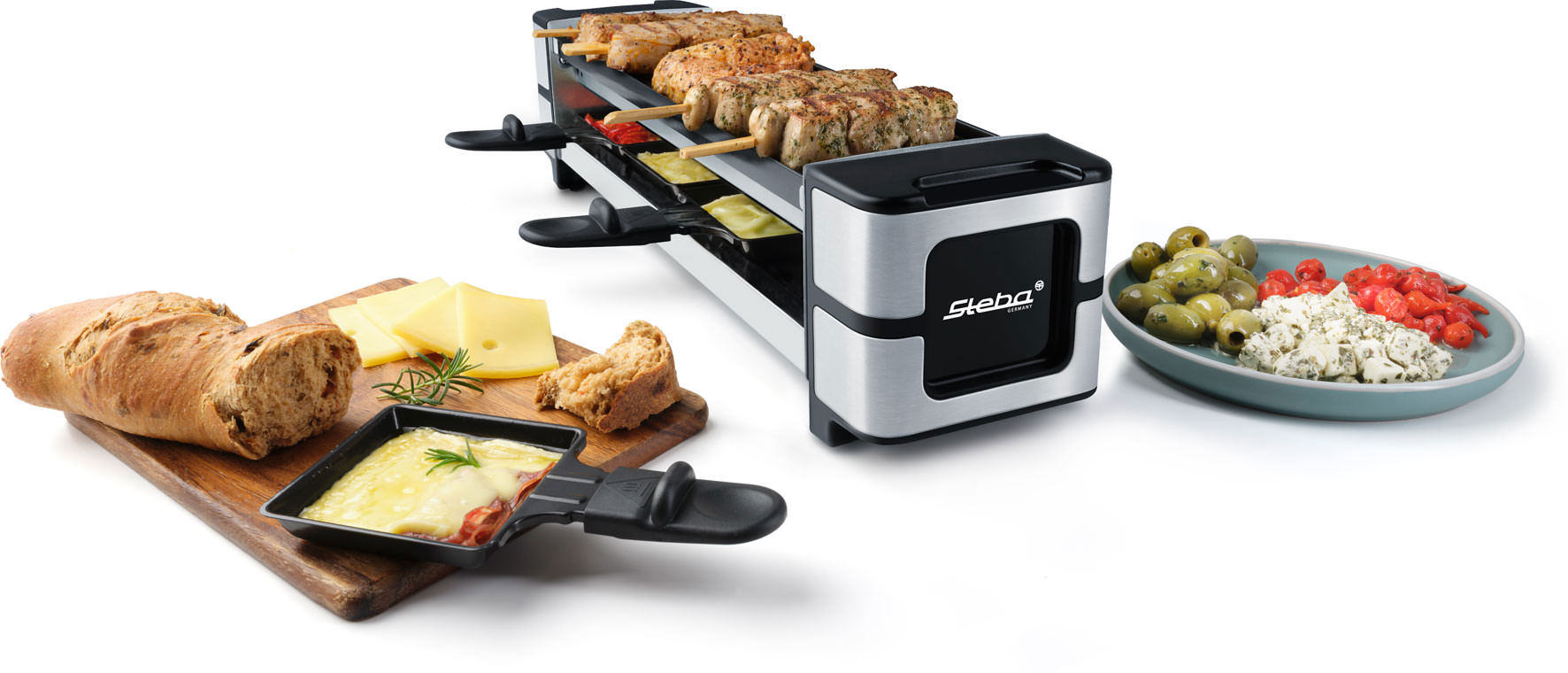 Steba RC 140 Raclette-Grill für 4 Personen – Tischgrill mit Pfännchen & Grillplatte 6