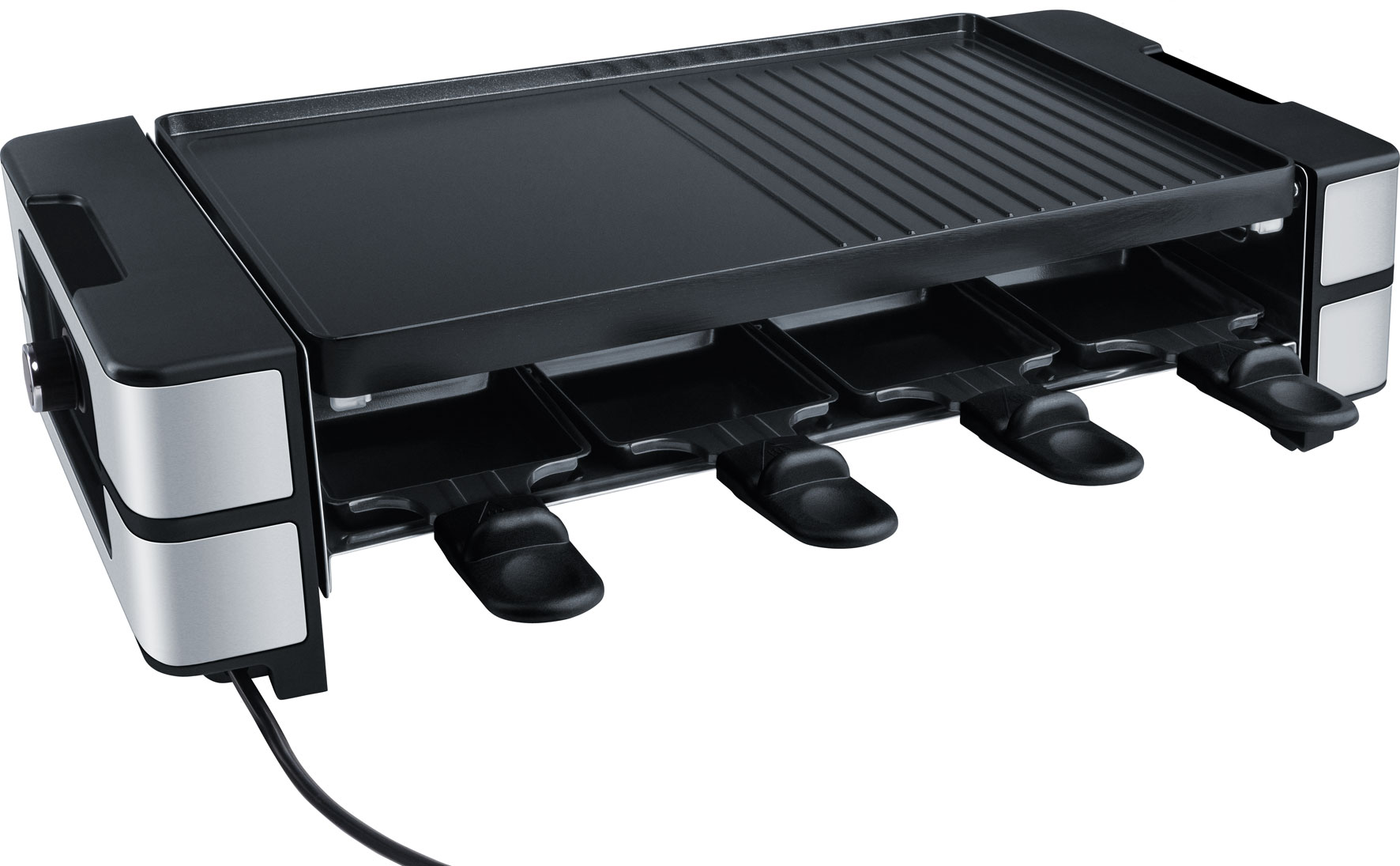 Steba RC 180 Raclette-Grill für 8 Personen – Tischgrill mit 8 Pfännchen & Grillplatte für gesellige Abende