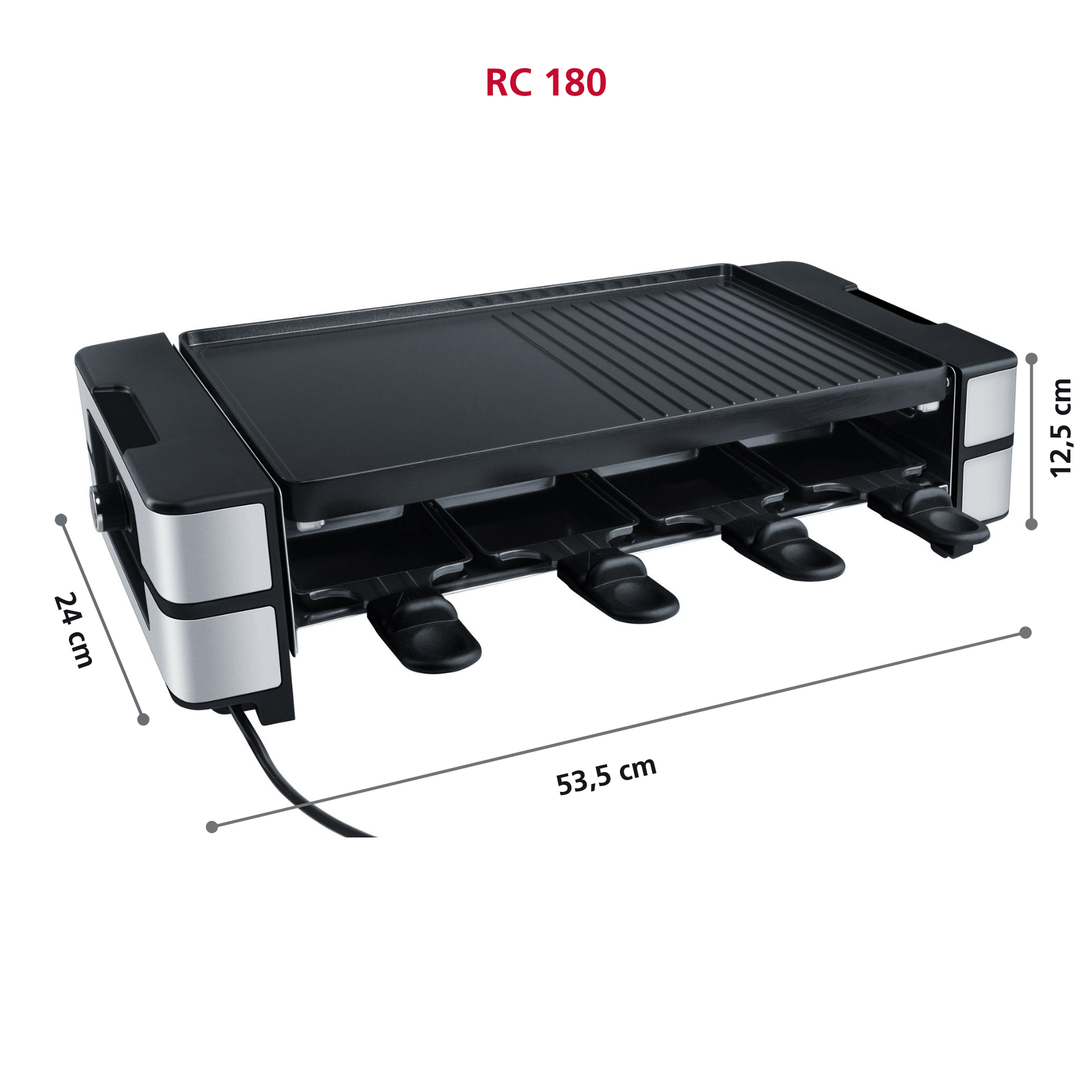 Steba RC 180 Raclette-Grill für 8 Personen – Tischgrill mit 8 Pfännchen & Grillplatte für gesellige Abende 2