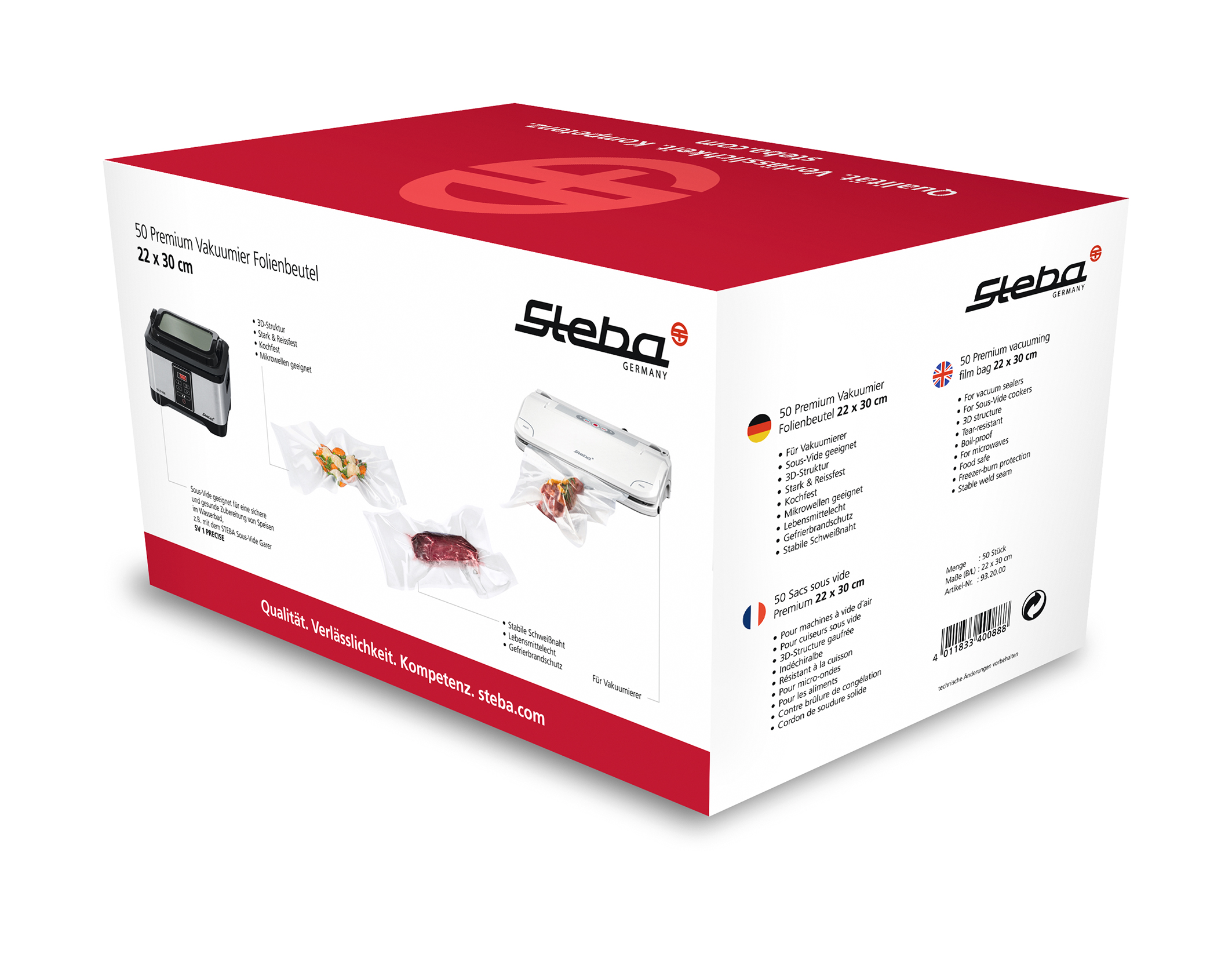 Steba Folienbeutel 22 x 30 cm – 50 Stück Vakuumierbeutel für optimale Frischhaltung 5