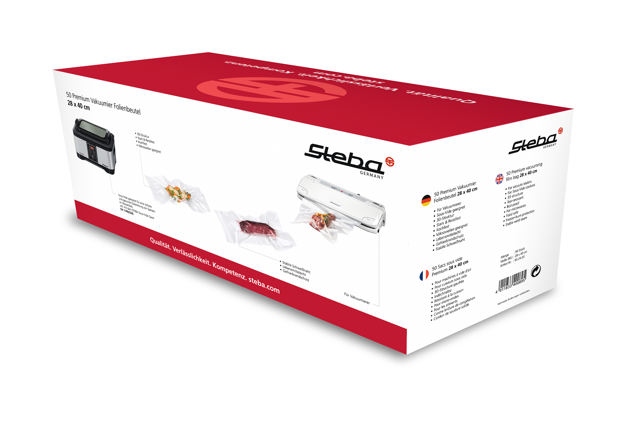 Steba Folienbeutel 28 x 40 cm – 50 Stück | Vakuumierbeutel für optimale Frische & Haltbarkeit 2