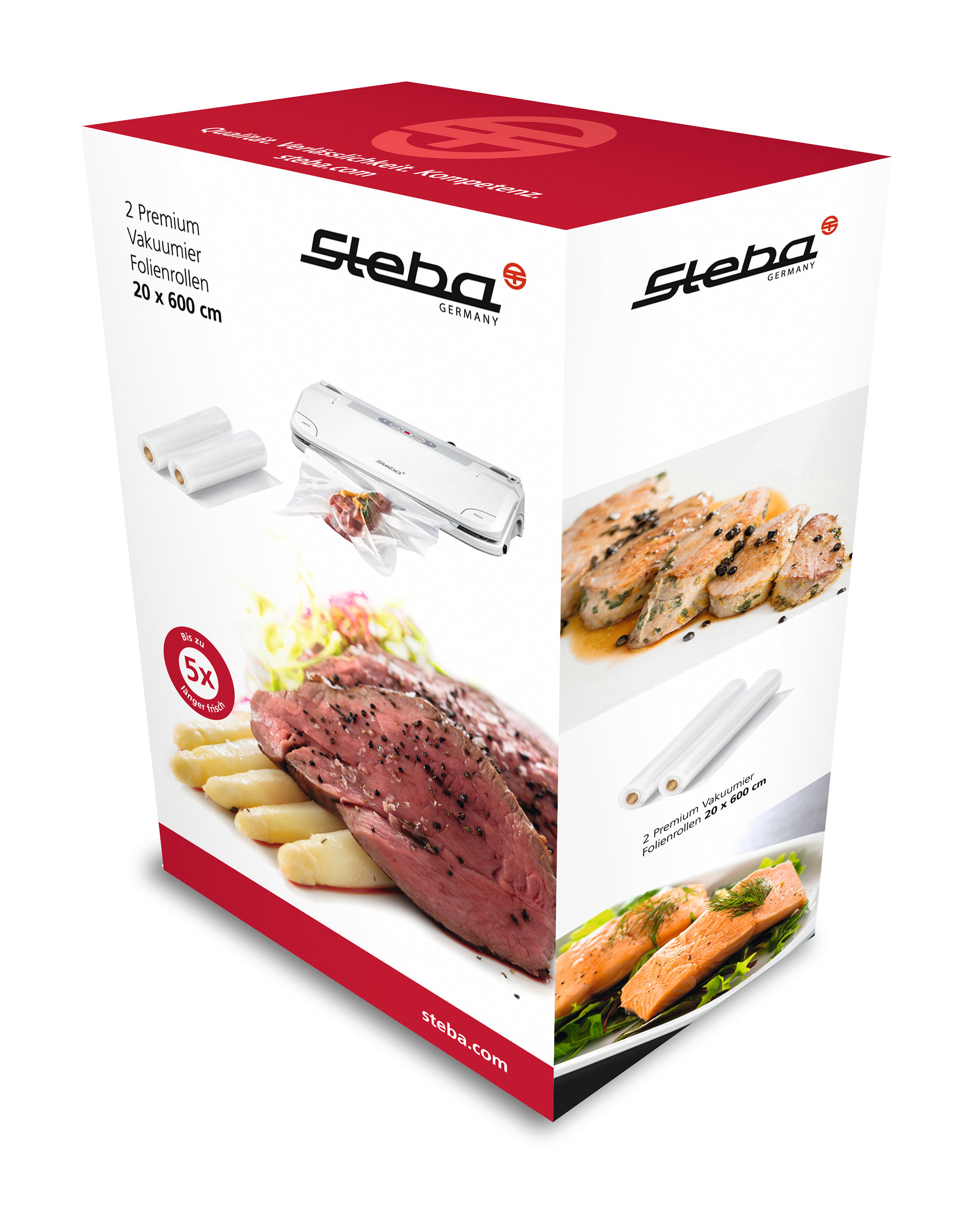 Steba Folienrollen 20 x 600 cm – 2 Stück | Vakuumierfolie für optimale Frischhaltung 3